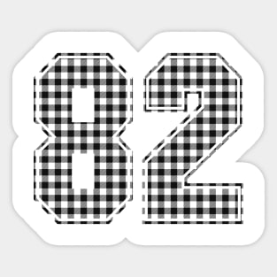 Plaid Number - 82 - Dark Sticker